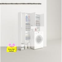 Kenzlife çamaşır makinesi dolabı sinemsüpürge byz 180*126*30 banyo arkalıklı + tekli duvar rafı hediyeli