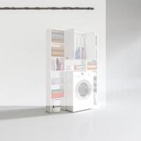 Kenzlife çamaşır makinesi dolabı veronikamaksduble byz 180*126*20 banyo arkalıksız raflı