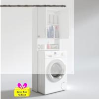 Kenzlife çamaşır makinesi dolabı veronika byz 180*066*20 banyo çift arkalıksız + tekli duvar rafı hediyeli