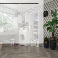 Kenzlife çamaşır makinesi dolabı hayzumsüpürge byz 180*126*55 banyo kiler çift kapaklı arkalıklı