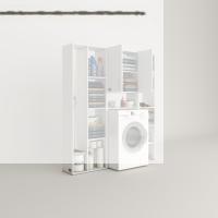 Kenzlife çamaşır makinesi dolabı veronikamega byz 180*156*20 banyo arkalıksız raflı