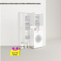 Kenzlife çamaşır makinesi dolabı veronikasüpürge byz 180*126*20 banyo arkalıksız raflı + tekli duvar rafı hediyeli