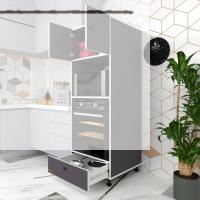 Kenzlife fırın dolabı kamile gri 162*60*56 mutfak çekmeceli ayaklı banyo kiler ofis