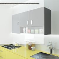 Kenzlife hazır mutfak mirandus22 gri 060*120*22 mutfak banyo dolabı kapaklı raflı