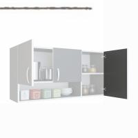 Kenzlife hazır mutfak mirena22 gri 060*120*22 mutfak banyo dolabı kapaklı raflı