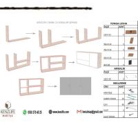 Kenzlife hazır mutfak canna22 gri 060*120*22 mutfak banyo dolabı kapaklı raflı