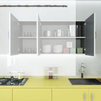 Kenzlife hazır mutfak canna22 gri 060*120*22 mutfak banyo dolabı kapaklı raflı