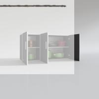 Kenzlife hazır mutfak canna22 gri 060*120*22 mutfak banyo dolabı kapaklı raflı