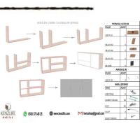 Kenzlife hazır mutfak canna32 cvz 060*120*32 mutfak banyo dolabı kapaklı raflı