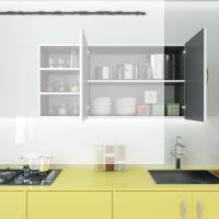 Kenzlife hazır mutfak castus22 gri 060*120*22 mutfak banyo dolabı kapaklı raflı
