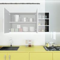 Kenzlife hazır mutfak fulvus22 gri 060*120*22 mutfak banyo dolabı kapaklı raflı