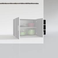 Kenzlife hazır mutfak fulvus22 gri 060*120*22 mutfak banyo dolabı kapaklı raflı