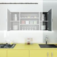 Kenzlife hazır mutfak honnor32 gri 060*120*32 mutfak banyo dolabı kapaklı raflı