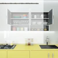 Kenzlife hazır mutfak vesper gri 060*120*32 mutfak banyo dolabı kapaklı raflı