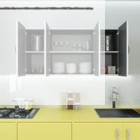 Kenzlife hazır mutfak merlanda gri 060*120*32 mutfak banyo dolabı kapaklı raflı