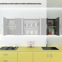 Kenzlife hazır mutfak nonus gri 060*150*32 mutfak banyo dolabı kapaklı raflı