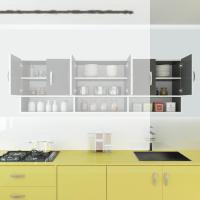 Kenzlife hazır mutfak vice gri 060*180*32 mutfak banyo dolabı kapaklı raflı