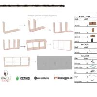 Kenzlife hazır mutfak zanobi crd 060*180*32 mutfak banyo dolabı kapaklı raflı
