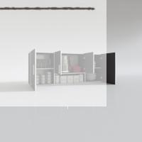 Kenzlife hazır mutfak floro22 gri 060*150*22 mutfak banyo dolabı kapaklı raflı