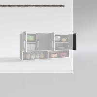 Kenzlife hazır mutfak vesper gri 060*120*22 mutfak banyo dolabı kapaklı raflı
