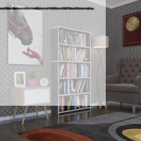 Kenzlife kitaplık süper ga 150*80*19 gri 5 katlı tek bölme çift bölme opsiyonlu ofis mutfak banyo dolabı arkalıksız