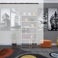 Kenzlife kitaplık süper ga 150*80*19 gri 5 katlı tek bölme çift bölme opsiyonlu ofis mutfak banyo dolabı arkalıksız