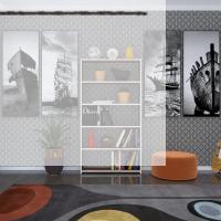 Kenzlife kitaplık süper ga 150*80*19 cvz 5 katlı tek bölme çift bölme opsiyonlu ofis mutfak banyo dolabı arkalıksız
