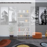 Kenzlife kitaplık süper ga 150*80*19 crd 5 katlı tek bölme çift bölme opsiyonlu ofis mutfak banyo dolabı arkalıksız