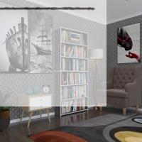 Kenzlife kitaplık süper ga 180*80*19 gri 6 katlı tek bölme çift bölme opsiyonlu ofis mutfak banyo dolabı arkalıksız