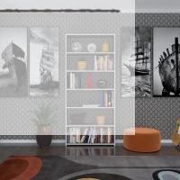 Kenzlife kitaplık süper ga 180*80*19 gri 6 katlı tek bölme çift bölme opsiyonlu ofis mutfak banyo dolabı arkalıksız