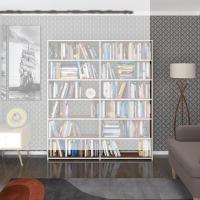 Kenzlife kitaplık süper ga 180*160*19 cvz 6 katlı 2 bölme çift bölme opsiyonlu ofis mutfak banyo dolabı arkalıksız