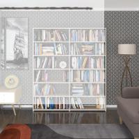 Kenzlife kitaplık süper ga 180*160*19 crd 6 katlı 2 bölme çift bölme opsiyonlu ofis mutfak banyo dolabı arkalıksız