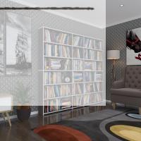 Kenzlife kitaplık süper ga 180*200*19 gri 6 katlı 3 bölme çift bölme opsiyonlu ofis mutfak banyo dolabı arkalıksız