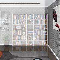 Kenzlife kitaplık süper ga 180*200*19 cvz 6 katlı 3 bölme çift bölme opsiyonlu ofis mutfak banyo dolabı arkalıksız