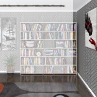 Kenzlife kitaplık süper ga 180*200*19 crd 6 katlı 3 bölme çift bölme opsiyonlu ofis mutfak banyo dolabı arkalıksız