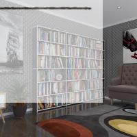 Kenzlife kitaplık süper ga 180*240*19 gri 6 katlı 3 bölme çift bölme opsiyonlu ofis mutfak banyo dolabı arkalıksız