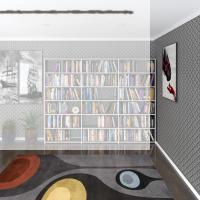 Kenzlife kitaplık süper ga 180*240*19 gri 6 katlı 3 bölme çift bölme opsiyonlu ofis mutfak banyo dolabı arkalıksız