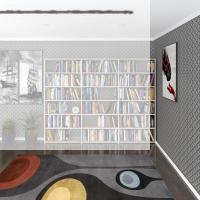 Kenzlife kitaplık süper ga 180*240*19 crd 6 katlı 3 bölme çift bölme opsiyonlu ofis mutfak banyo dolabı arkalıksız