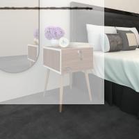 Kenzlife komodin çıntay cvz 57*39*39 çekmeceli kilitli ahşap ayaklı komidin
