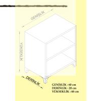 Kenzlife kitaplık beril 068*060*020 cvz tekerlekli mutfak dolabı banyo ofis ayakkabılık kiler