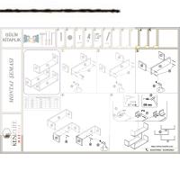 Kenzlife kitaplık gülin 055*080*20 cvz duvar rafı