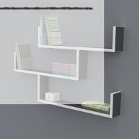 Kenzlife kitaplık gülin 055*080*20 gri duvar rafı