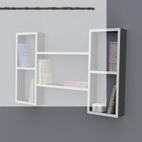 Kenzlife kitaplık gülsu 060*100*20 gri duvar rafı