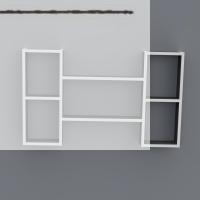 Kenzlife kitaplık gülsu 060*100*20 gri duvar rafı
