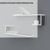 Kenzlife kitaplık kayra 015*060*20*2 gri duvar rafı