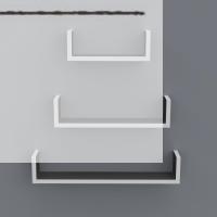 Kenzlife kitaplık müjgan 012*060-045-030*20 gri duvar rafı