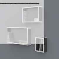 Kenzlife kitaplık neslişah 030*060*20*3 gri duvar rafı