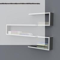 Kenzlife kitaplık nevres 060*100*20 gri duvar rafı