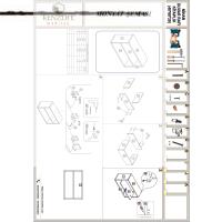 Kenzlife kitaplık nihan 040*060*20 gri duvar rafı