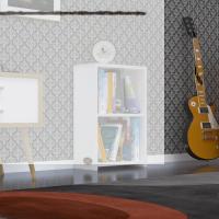 Kenzlife kitaplık süper ga 060*40*19 byz 2 katlı tek bölme ofis mutfak banyo dolabı arkalıksız